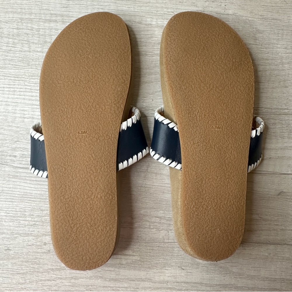 Jack Rogers USA Casual Sandal in Midnight & White with Suede Sole in Size 6.5 - Picture 9 of 9